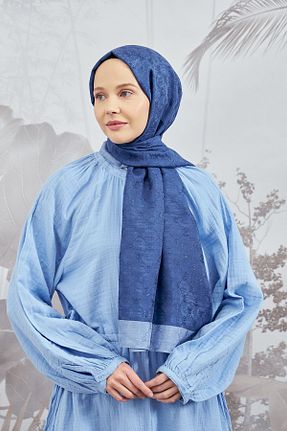 شال سرمه ای زنانه پنبه ای ARMANDA - کد 753771944