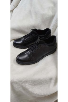 کفش کژوال مشکی مردانه چرم طبیعی پاشنه کوتاه ( 4 - 1 cm ) پاشنه ساده کد 764416273