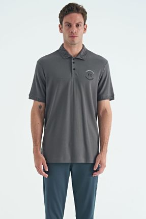 تی شرت طوسی مردانه رگولار یقه پولو تکی جوان کد 748473437