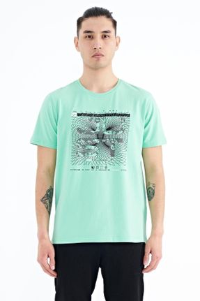 تی شرت سبز مردانه رگولار یقه گرد تکی جوان کد 683152939