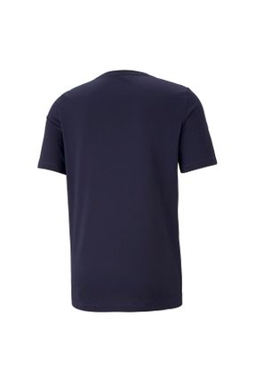 تی شرت سرمه ای مردانه پلی استر یقه گرد رگولار تکی کد 458838901