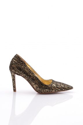 کفش پاشنه بلند کلاسیک طلائی زنانه پاشنه نازک پاشنه متوسط ( 5 - 9 cm ) کد 829725900