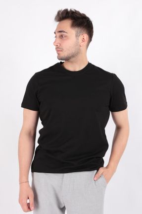 تی شرت مشکی مردانه یقه گرد اسلیم فیت کد 819207802