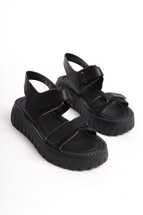 صندل مشکی زنانه پاشنه تخت Shoesers - کد 818163480