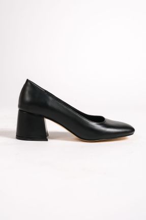کفش پاشنه بلند کلاسیک مشکی زنانه پاشنه ضخیم پاشنه متوسط ( 5 - 9 cm ) چرم مصنوعی کد 774689192