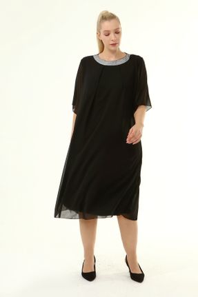 لباس مشکی زنانه پلی اورتان سایز بزرگ بافتنی کد 143120846