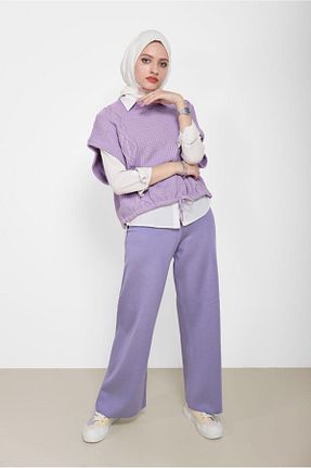 شلوار پارچه ای بنفش زنانه بلند Alvina - کد 804413201