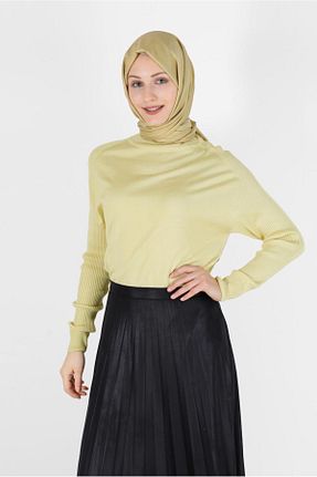 بلوز حجاب زرد زنانه ویسکون Alvina - کد 804410284