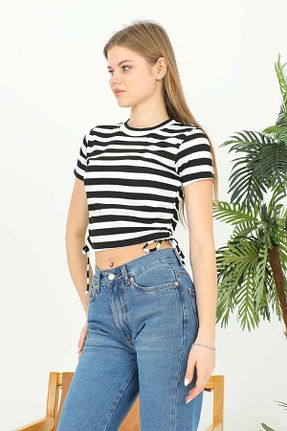بلوز مشکی زنانه کراپ ABS FASHİON - کد 822735690