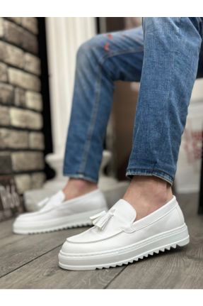 کفش کلاسیک سفید مردانه پاشنه کوتاه ( 4 - 1 cm ) پاشنه ساده کد 831400374