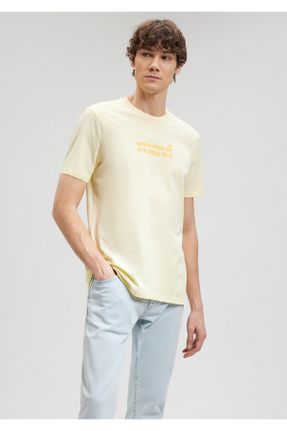 تی شرت صورتی مردانه یقه گرد رگولار پنبه (نخی) تکی کد 830356359