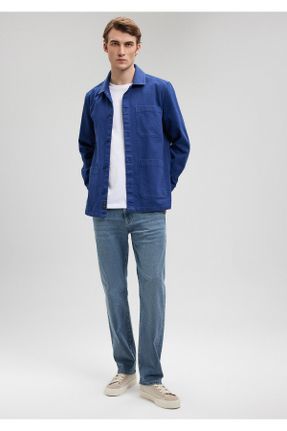 شلوار جین آبی مردانه پاچه ساده پنبه (نخی) کد 99418569