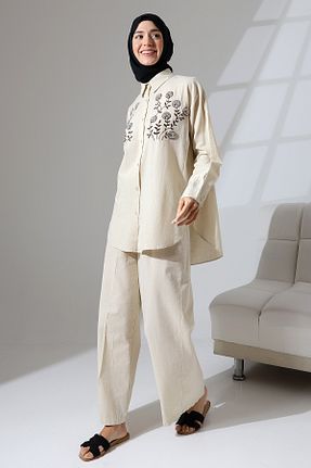 ست بالاتنه و پائین تنه بژ زنانه بافتنی Mihran Butik - کد 831138267