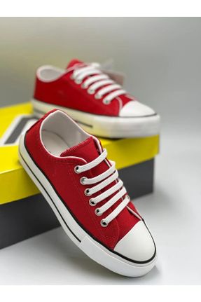 کفش اسنیکر قرمز بچه گانه بند دار پارچه نساجی کد 831198900