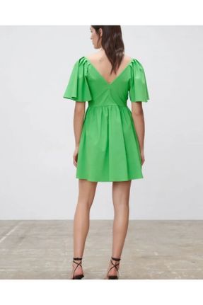 لباس سبز زنانه بافت پلی استر رگولار آستین-کوتاه کد 737856925