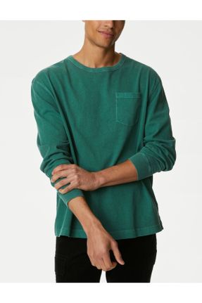 تی شرت سبز مردانه رگولار پنبه (نخی) کد 831191097