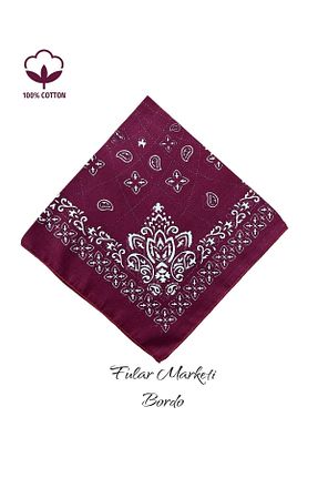 باندانا زرشکی پنبه ای Fular Marketi - کد 331914603