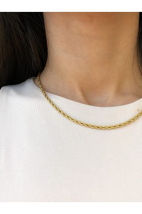 گردنبند استیل ( فولاد ) طلائی زنانه استیل (فولاد) De Valeur Jewelry - کد 100480807