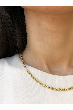 گردنبند استیل ( فولاد ) طلائی زنانه استیل (فولاد) De Valeur Jewelry - کد 100480807