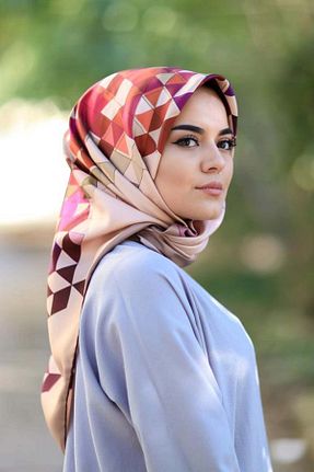 روسری قهوه ای پلی استر Armine - کد 634651137