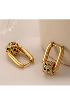 گوشواره جواهر طلائی روکش طلا کد 784913596