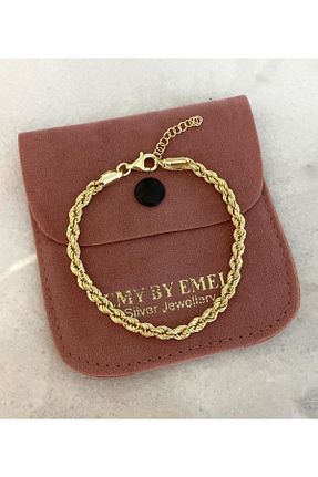 دستبند نقره زرد زنانه 925 عیار emy by emel luxury silver jewelry - کد 263081965