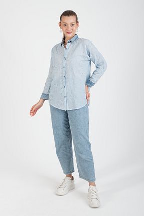 ست بالاتنه و پائین تنه آبی زنانه تریکو Hatun Atila - کد 831195421