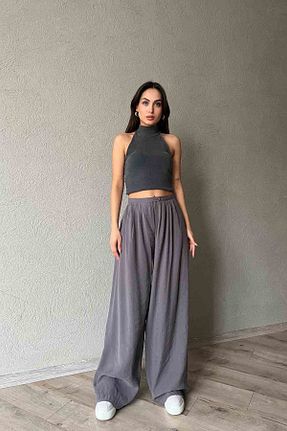 شلوار طوسی زنانه پارچه Seda Yalçın Atelier - کد 831298883