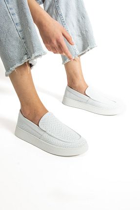 کفش کژوال سفید زنانه چرم خالص MODELLE SHOES - کد 831332815