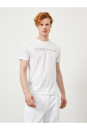 تی شرت سفید مردانه رگولار یقه گرد کد 269271953