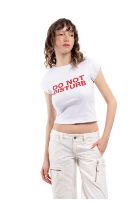 تی شرت سفید زنانه کراپ کد 678362588