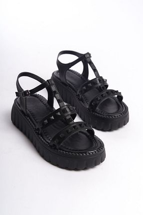 صندل مشکی زنانه پاشنه ضخیم Shoesers - کد 810083720
