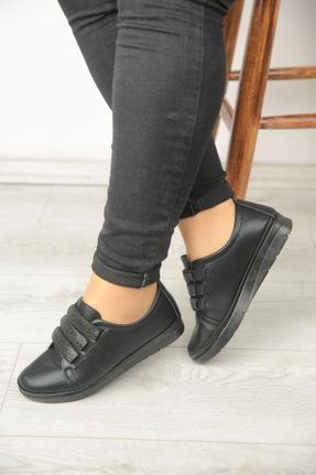 کفش کژوال مشکی زنانه چرم مصنوعی پاشنه کوتاه ( 4 - 1 cm ) پاشنه ساده کد 772439161