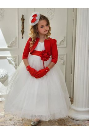 لباس مجلسی سفید بچه گانه آستین استاندارد رگولار تور یقه نوزاد آستر دار کد 831518922