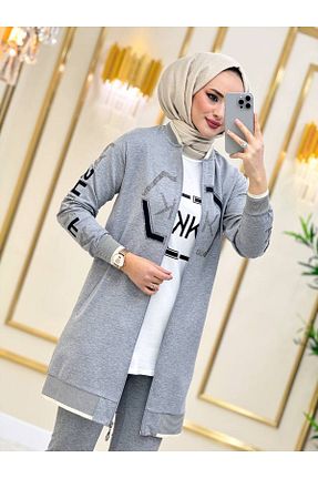 ست گرمکن حجاب طوسی زنانه رگولار moda4b - کد 831592720