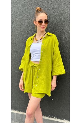 ست بالاتنه و پائین تنه سبز زنانه بافتنی yelizyavuzcollection - کد 739509872