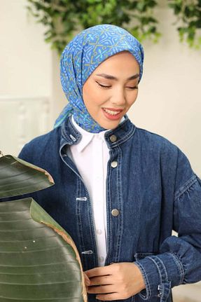 شال آبی زنانه پنبه ای Silk Home - کد 831594946