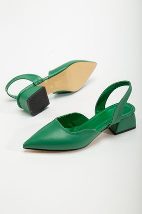 کفش پاشنه بلند کلاسیک سبز زنانه پاشنه ضخیم پاشنه کوتاه ( 4 - 1 cm ) کد 670966622
