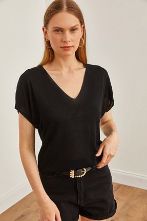 بلوز مشکی زنانه ساده Olalook - کد 831637062