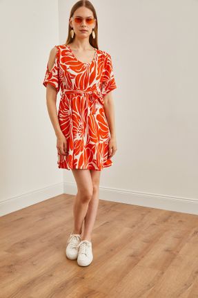 لباس نارنجی زنانه بافتنی پلی استر رگولار کد 831637069