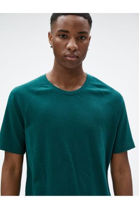 تی شرت سبز مردانه یقه گرد تکی کد 690782848