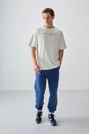 تی شرت نباتی مردانه یقه گرد پنبه - پلی استر اورسایز تکی بیسیک کد 810012497