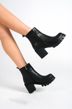بوت / نیم بوت مشکی زنانه چرم مصنوعی Shoesers - کد 778171989