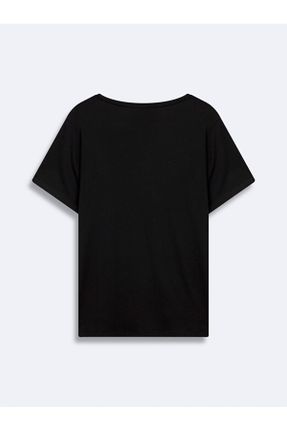 تی شرت مشکی زنانه رگولار کد 831620665