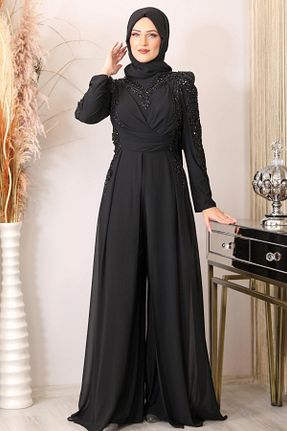 لباس مجلسی حجاب مشکی زنانه شیفون Fashion Showcase - کد 831688839