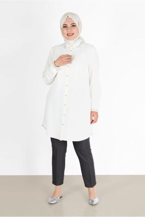 تونیک سفید زنانه پلی استر بافتنی رگولار کد 802934189