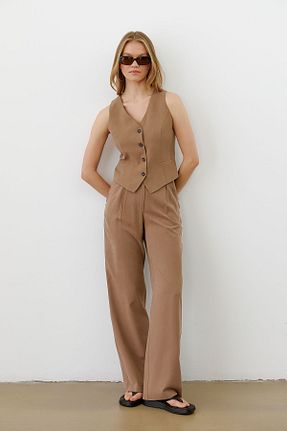 شلوار قهوه ای زنانه بافتنی urban focus - کد 831800664