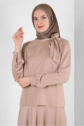 روسری قهوه ای پلی استر Alvina - کد 799159716