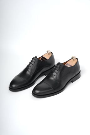 کفش کلاسیک مشکی مردانه چرم طبیعی پاشنه کوتاه ( 4 - 1 cm ) پاشنه ساده کد 820184311