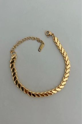 دستبند استیل طلائی زنانه استیل ضد زنگ کد 747564781